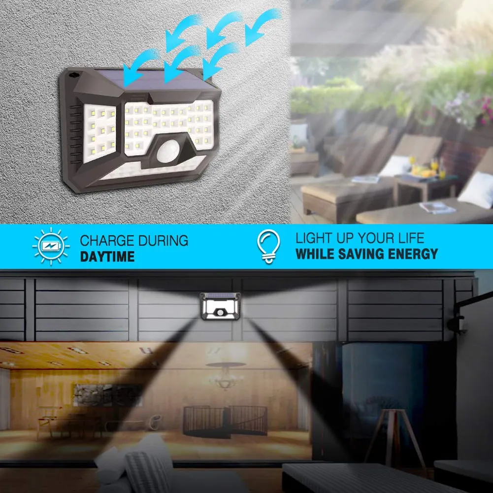 Solar Motion Sensor Light Outdoor Waterproof Wall Lights for Garage Garden Patio TN88