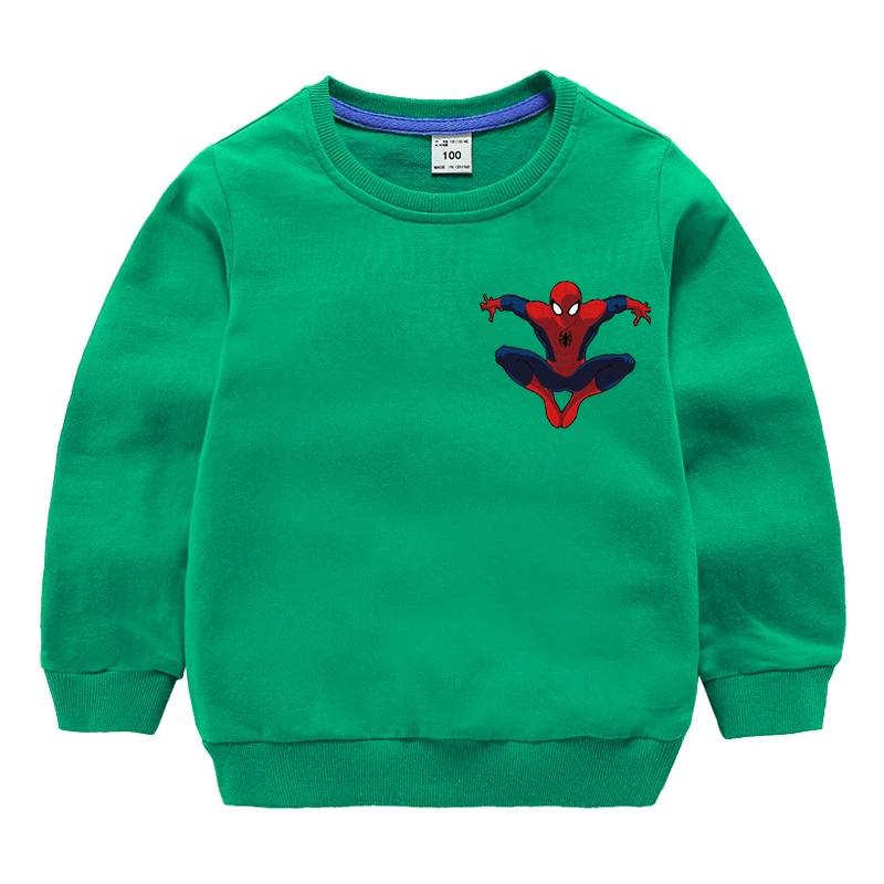 Пуловер для мальчиков, толстовки с капюшоном Марвел из Мстителей, свитер Человек-паук для мальчиков, детские толстовки с героями мультфильмов на осень и зиму, куртка