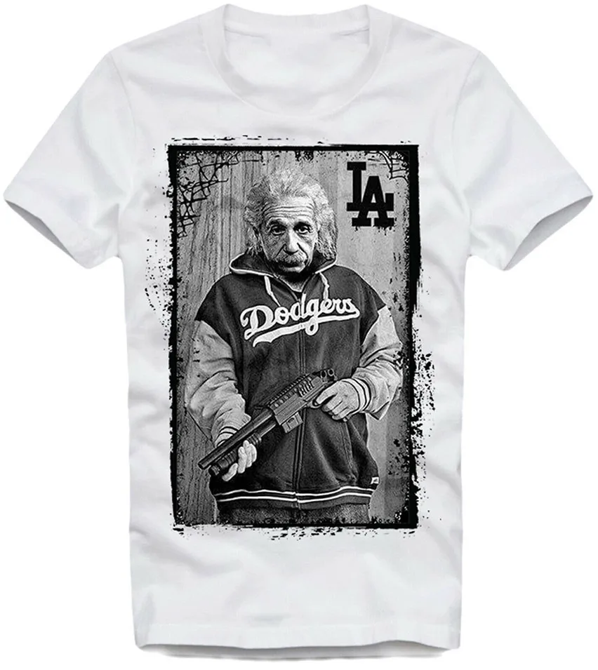 

T SHIRT ALBERT EINSTEIN THUG BASEBALL DODGERS Fitness Tee Tshirt