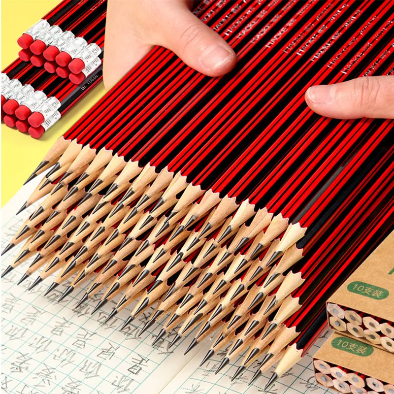 20 / 10 teile/los Holz stift hb Malerei Bleistift mit Radiergummi Kinder Zeichnung Bleistift Schule Skizze Schreibwaren – Detail 10