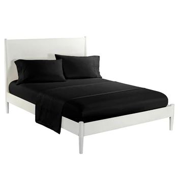 

Home Textile Bedding Sanding Sheets Three-Piece Bed Pillowcases Bed Sheet Bedding Set Solid Color Bed Black Skin Friendly Fabric