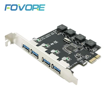 

5Gbps Superspeed 4 Ports USB 3.0 Expansion Card Adapter PCI-E PCI Express free power supply Controller Card , for Win 7 8 10