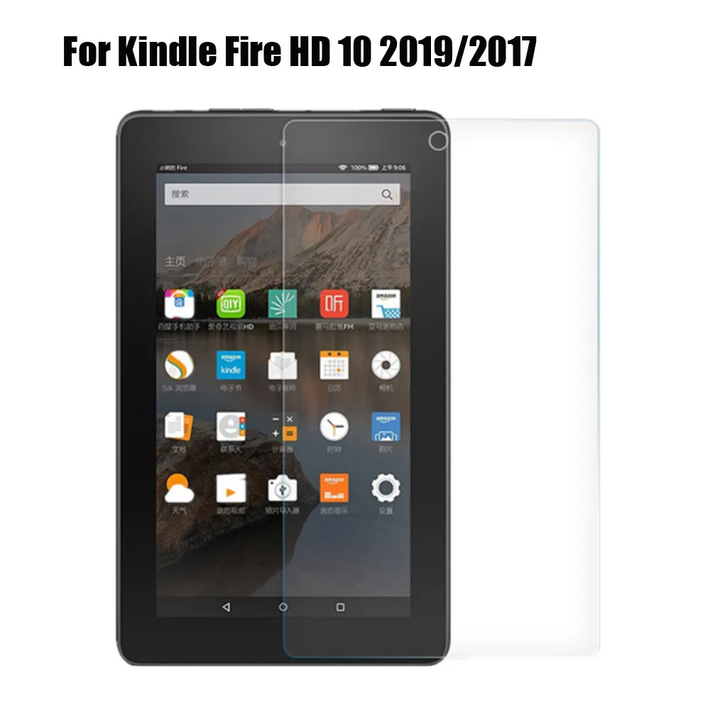 Ультратонкое закаленное стекло 9H для защиты экрана Kindle Fire HD 10 2019/2017 дюймов