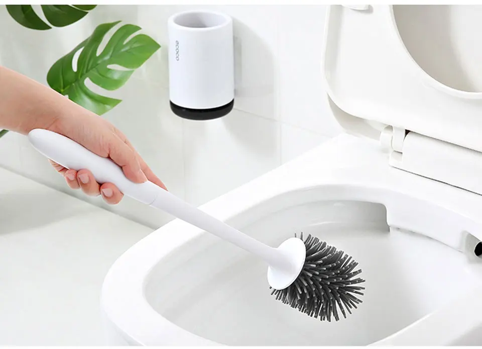 Toilet Brush Cleaner Soft Bristles Toilet Bowl Brush and Holder for Bathroom Deep Cleaning Wall Mountable Cleaning Brush Kit
