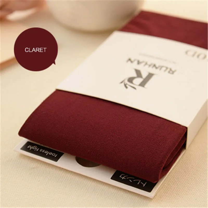 CLARET Женские чулки из нейлона модные бархатные плотные колготки ярких цветов однотонные бесшовные колготки тонкие мягкие весенние колготки Collant - Цвет: CLARET