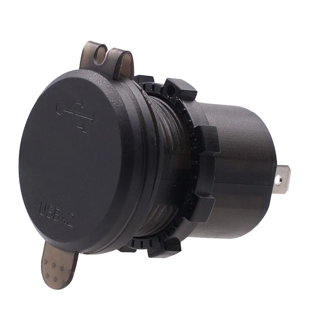 4.2A Dual USB Car Charger with Blue LED Digital Voltmeter for RV, Camper, Marine, Boat, Motorcycle, Truck, Golf Cart and More