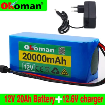 

new 18650 Battery pack Large capacity 12v 20ah 18650 lithium battery protection board 12v 20000mAh capacity+Charger
