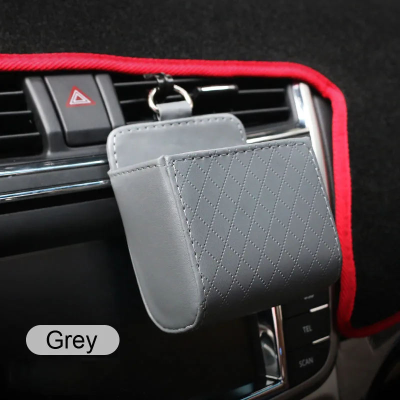 Универсальная сумка для хранения, держатель для телефона, держатель на вентиляционное отверстие автомобиля, держатель для мобильного телефона, подставка для iPhone 11 X, поддержка сотового держателя - Цвет: Grey