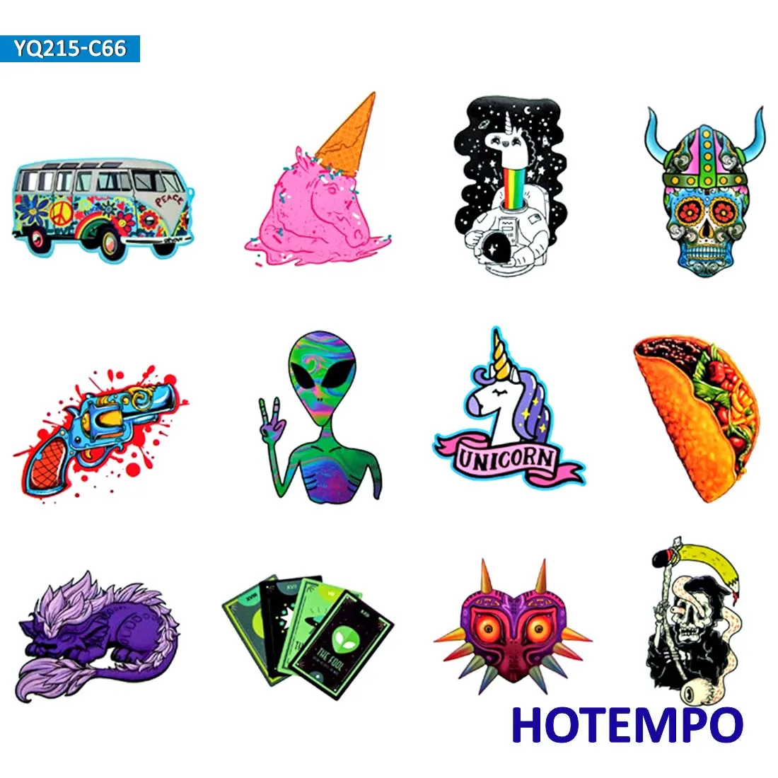 66pcs Fashion Funny Shape Mixed Graffiti Comic Style Sticker for Phone Laptop Luggage Suitcase Guitar Skateboard Bike Helmet Car