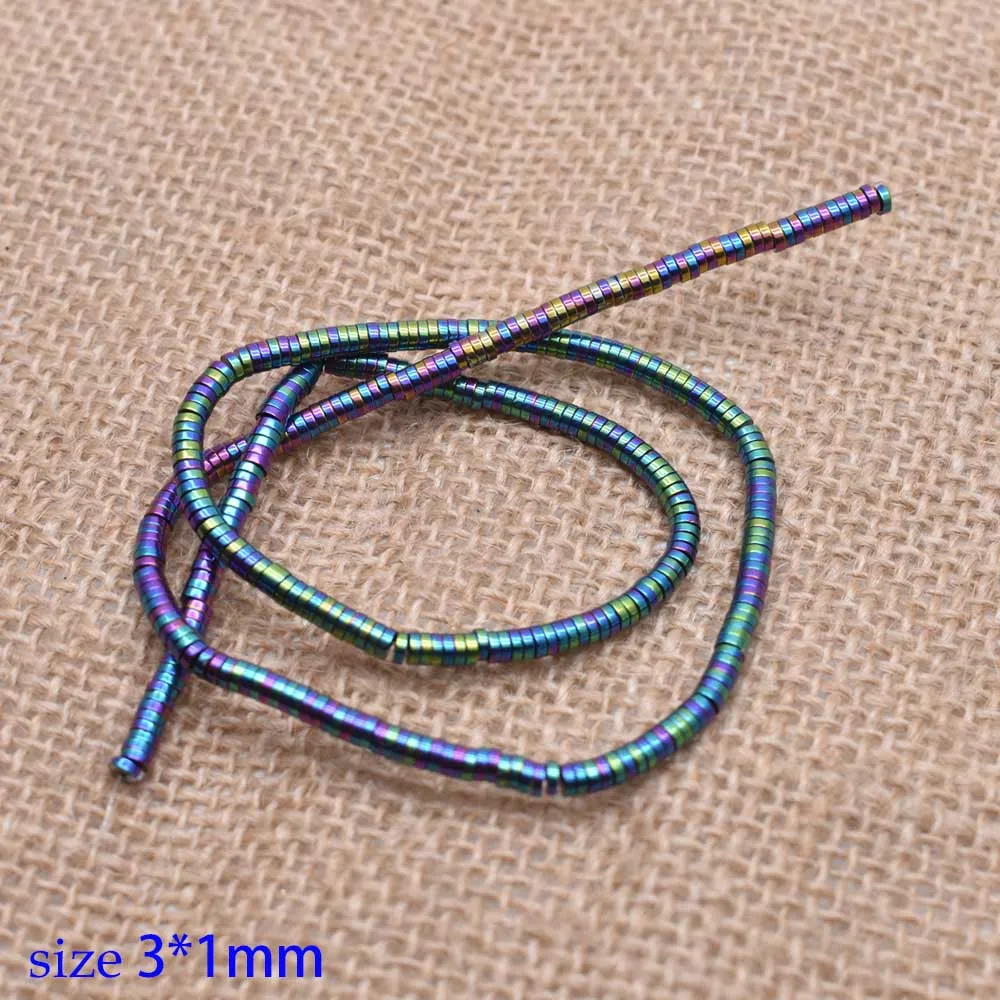 9-3x1mm Yanqi 3/4mmNatural каменный диск Форма бусины из гематита плоские круглые бусины для самостоятельного изготовления ювелирных изделий браслет 1" без магнитной - Цвет: 9-3x1mm