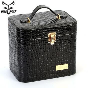 

Women Alligator Cosmetic Bag For Cosmetics Makeup Bag Box Designer High Quality Portable Make Up Bags Beautician Black Necessair