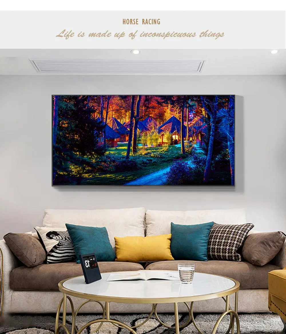 DDHH Wall Art Large Size Colorful Forest Trees Canvas Poster Art Prints Modern For Living Room Home Decorative Picture