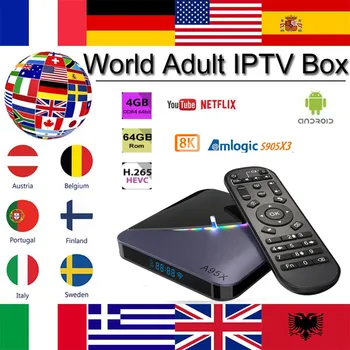 

Arabic IPTV A95X F3 TV Box Android 9.0 TV Box lifetime free forever 4G+64G 4K Netflix Youtube Africa/Swedish RGB Light IPTV Box