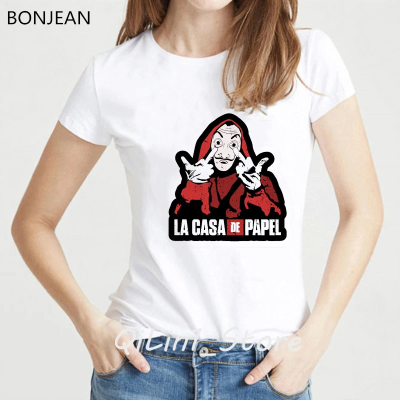 

La Casa De Papel Tshirt Money Heist Tees TV Series funny T Shirts Women House of Paper T-Shirt camiseta mujer streetwear tops