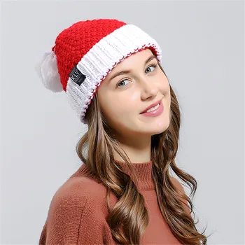 

Men Women Baggy Warm Crochet Winter Wool Knit Ski Christmas Caps Hat Soft Comfortable Hairball beanies por mayor 8.31