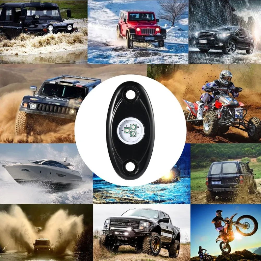 8/4 шт. PODS водонепроницаемый 9 Вт 12 в Bluetooth управление RGB Авто Украшение Рок свет Многофункциональный индикатор