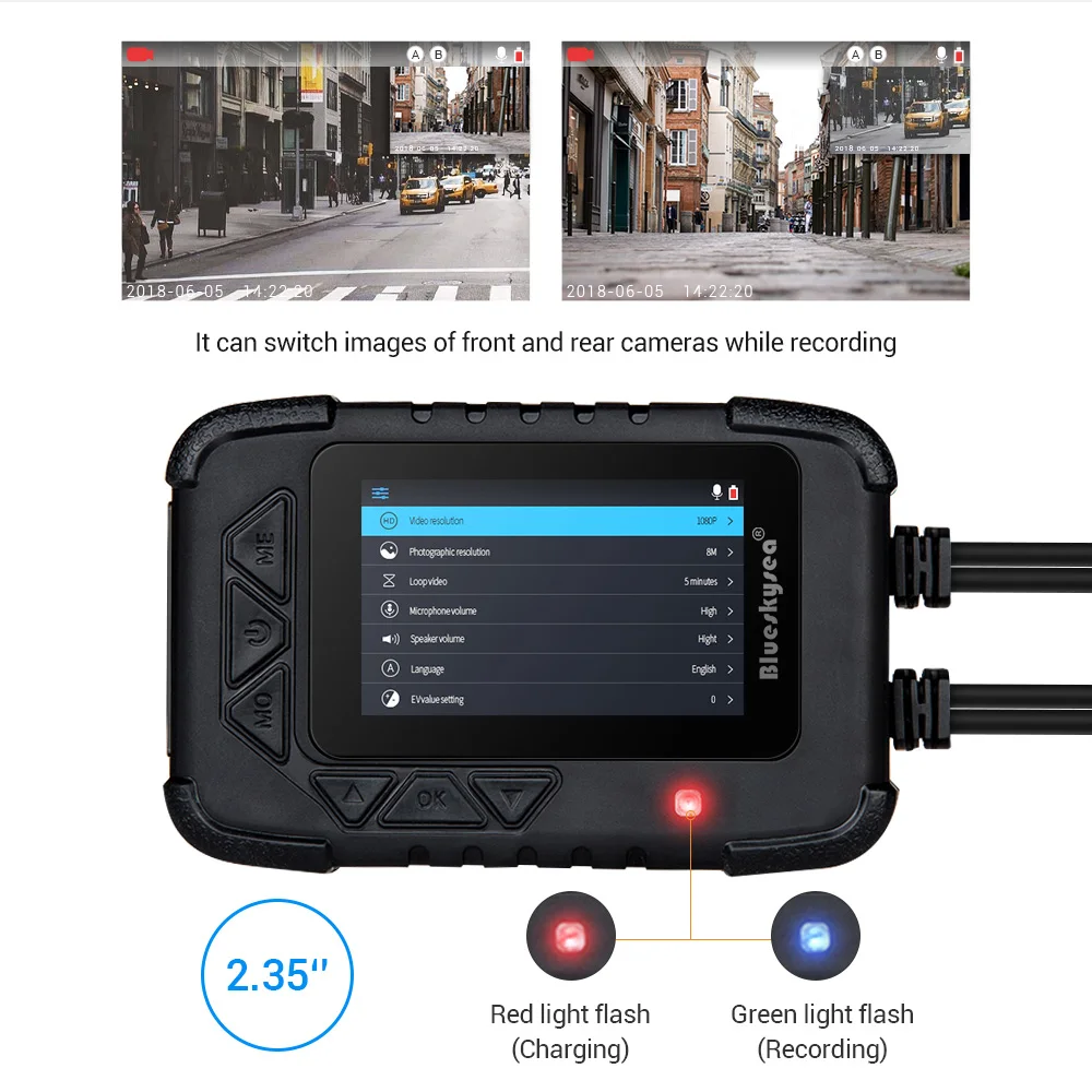 Видеорегистратор Blueskysea DV688 2 4 дюйма 130 ° HD 1080P GPS| |