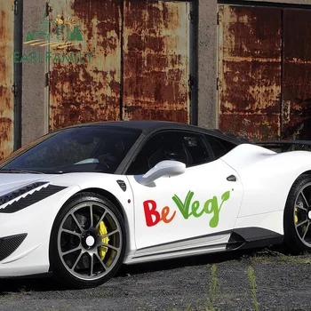 

EARLFAMILY 43cm x 20.3cm for Be Veg Vegan Logo Car Sticker JDM Waterproof Motorcycle Refrigerator Vinyl Car Wrap Decal Laptop