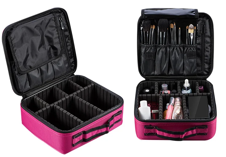 

2019 Professional Vanity Cosmetic Bag Organizer Women Travel Make Up Cases Big Capacity Cosmetics Suitcases For Makeup