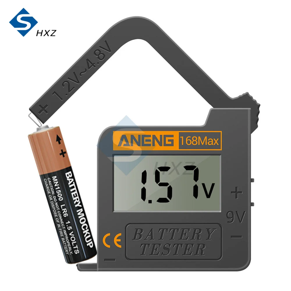 

168Max Digital Lithium Battery Capacity Tester Universal Test Checkered load analyzer Display Check AAA AA Button Cell Tester