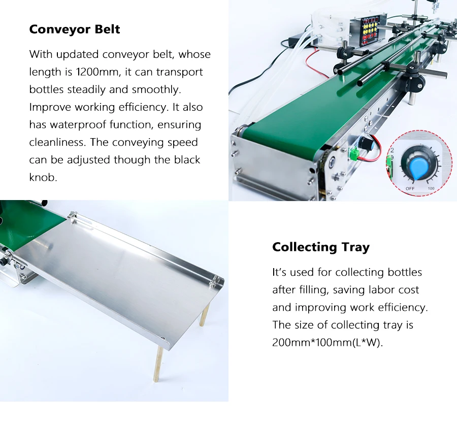 ZONESUN ZS-DPYT200L  Automatic Liquid Filling Machine with 1.2m Conveyor