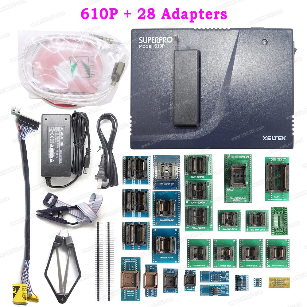 610P 28 Adapters XELTEK SuperPro 610P Универсальный программатор с 48 универсальными штырьковыми драйверами USB интерфейс программист писатель+ 45 28 20 16 адаптеров - Цвет: 610P 28 Adapters