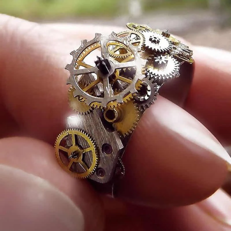 Anillos de mecanismo de relojería Steampunk para hombre y anillo de dedo gótico personalidad, Vintage de motorista, joyería de Hop|Anillos| - AliExpress
