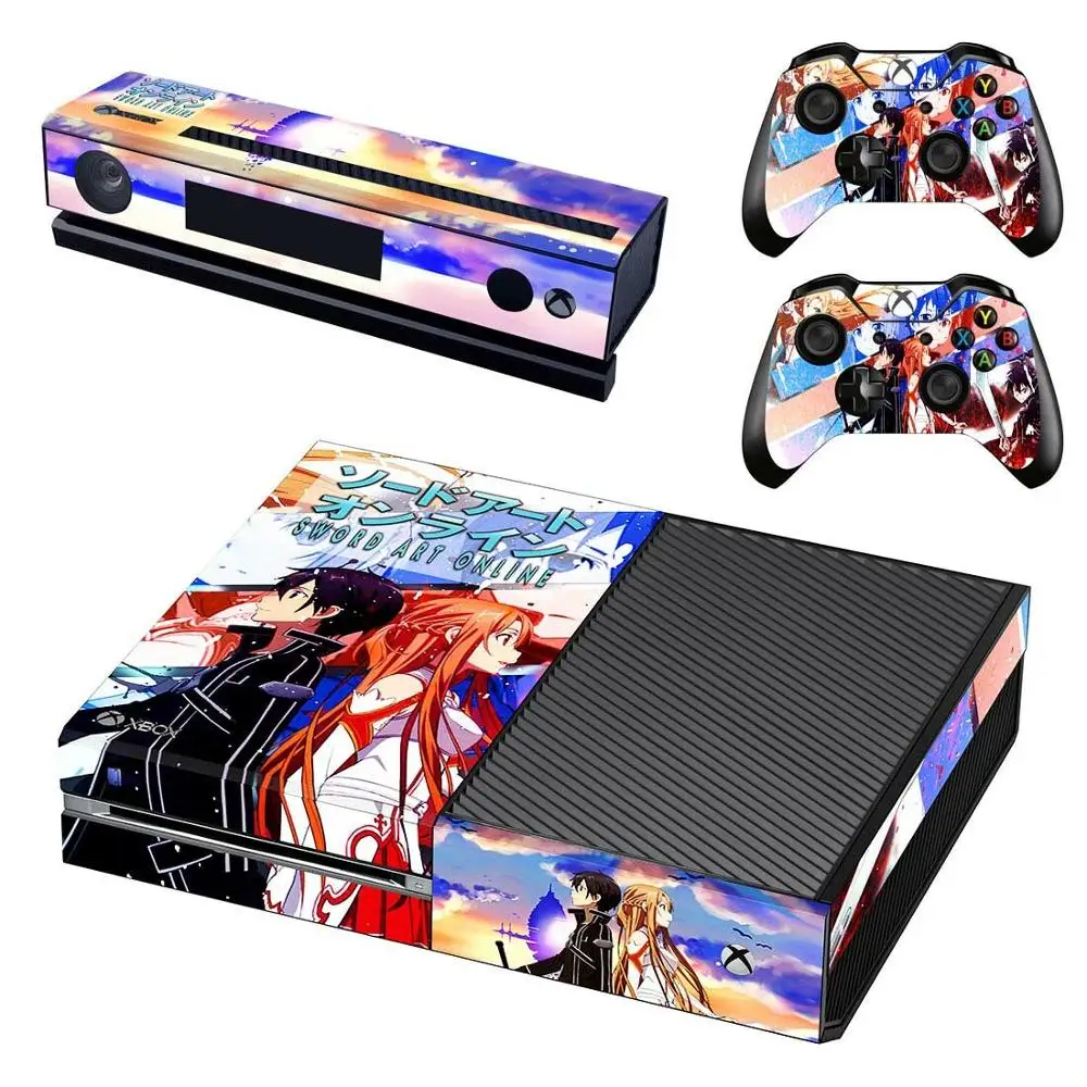 GSTM0906 Sword Art онлайн наклейка на кожу полное покрытие для Xbox One консоли и Kinect и 2 контроллера для Xbox One Наклейка на кожу - Цвет: GSTM0906
