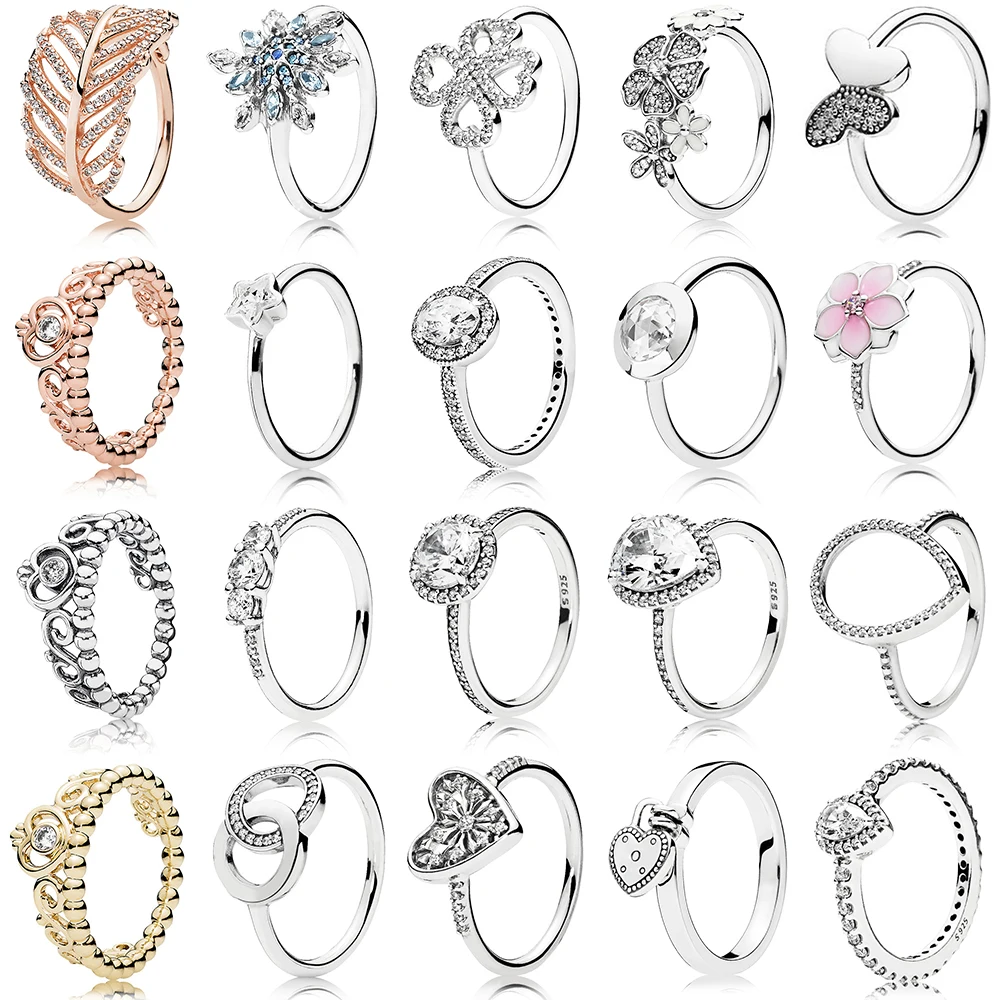 2018 Hot Sale 20 Styles Crown Wedding Rings For Women European Original Brand Engagement 925 Silver Ring Fashion Jewelry Gift | Украшения и