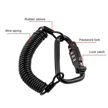 

Motorcycle Helmet Password Lock Telescopic Spring Password Rope Lock