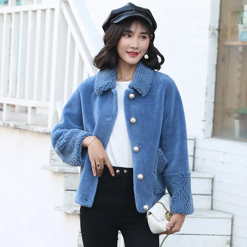 

Fur Lambs Wool Coat Women's 2019 Autumn And Winter New Style Korean-style Loose-Fit Graceful Berber Fleece Woolen Coat