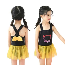 Детское удобное платье для девочек; купальник с милым принтом; одежда для плавания