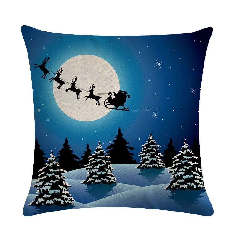 Christmas Decorative Pillows Home Decor Pillowcase Linen Sofa Cushion Cover Square Pillow Cases 45X45 CM Christmas Pillow Covers