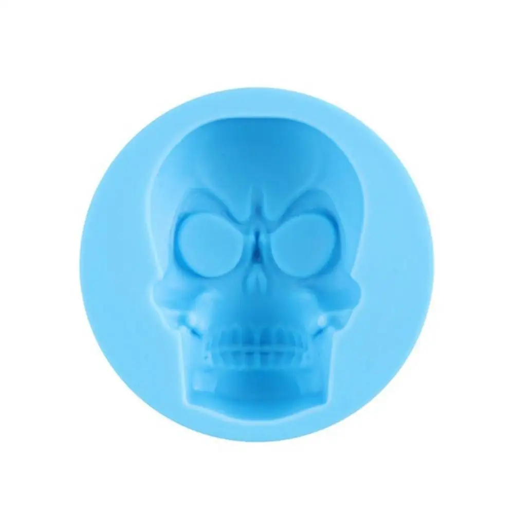Blue 3D череп голова силиконовая форма льда Куб лоток пудинг плесень вечерние помадка торт шоколад DIY льдогенератор Хо использовать держать использовать инструменты для торта - Цвет: Blue