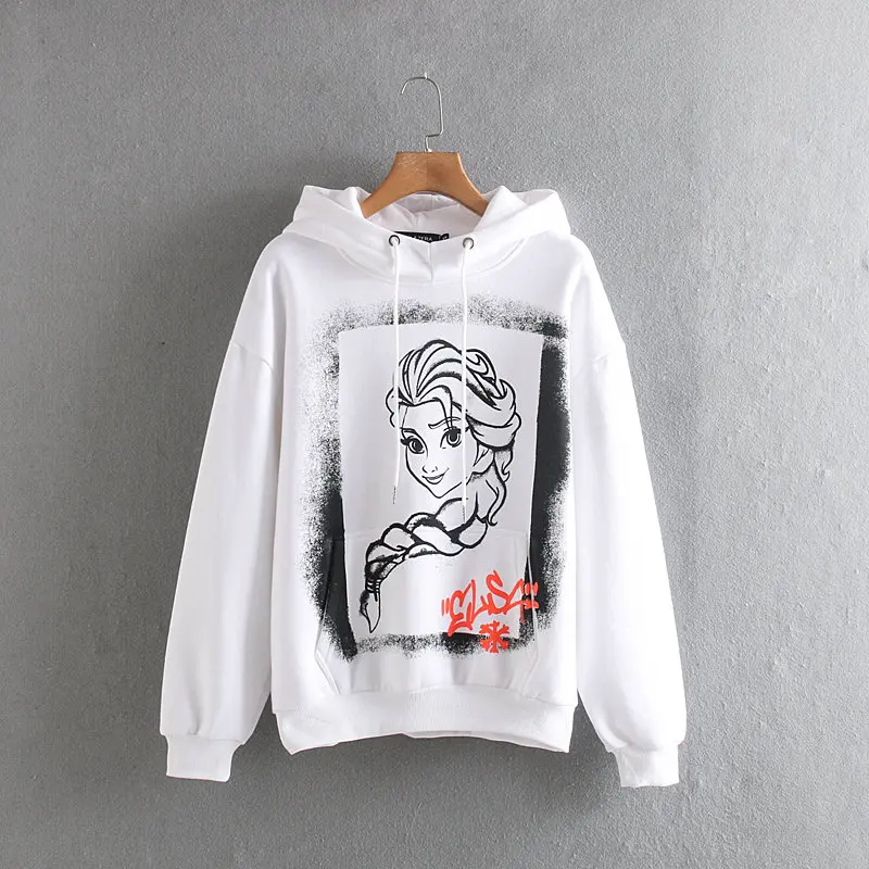 Autumn Women Sweatshirt Cartoon print Sweatshirt Women's Long-sleeved Loose Casual Hoodies Jumper Sweatshirts Female tops