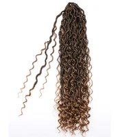 Synthétique déesse Locs Crochet cheveux tresses bouclés Faux Locs tressage Extensions de cheveux perruque pour les femmes noir Hippie Boho Style 2