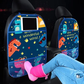 

Car Accessories Universal Backseat Kick Mat Child's Cartoon Backseat Protector with Tablets Phones Holder