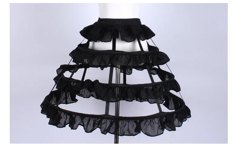 Шифоновая короткая юбка лолита для косплея, вечерние платья, Нижняя юбка, 3 банта, гофрированная Свадебная кринолиновая юбка, CQ030