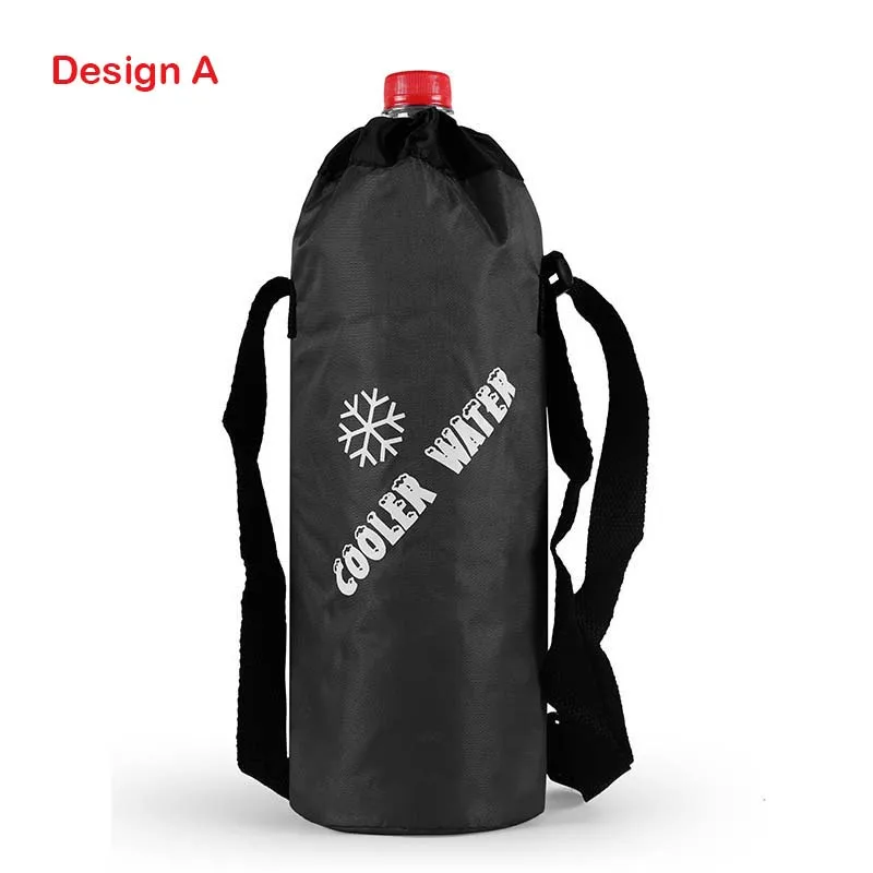 Детские термогрелки для бутылочек для кормления, сумка-тоут для мам, небольшая сумка для коляски, зимний держатель, подвесная сумка-холодильник для бутылочек - Цвет: Black Design A