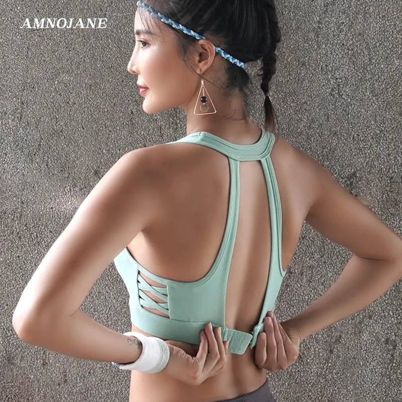 Регулируемый бесшовный спортивный бюстгальтер с эффектом пуш ап размера плюс