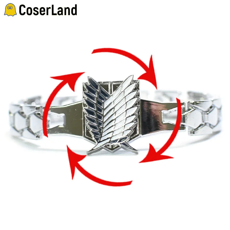 

Anime Attack on Titan Revolving Bracelet Shingeki No Kyojin Cosplay Accessories Coserland Prop Scouting Legion Men Women Pendant