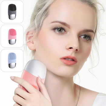 

Mini Electric Facial Cleansing Brush Silicone Sonic Face Cleanser Skin Massager Deep Pore Cleansing Face Cleansing Brush