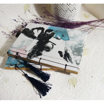 

Retro handmade lined notebook Chinese style ink series cover cloth notebook school office boutique notebook