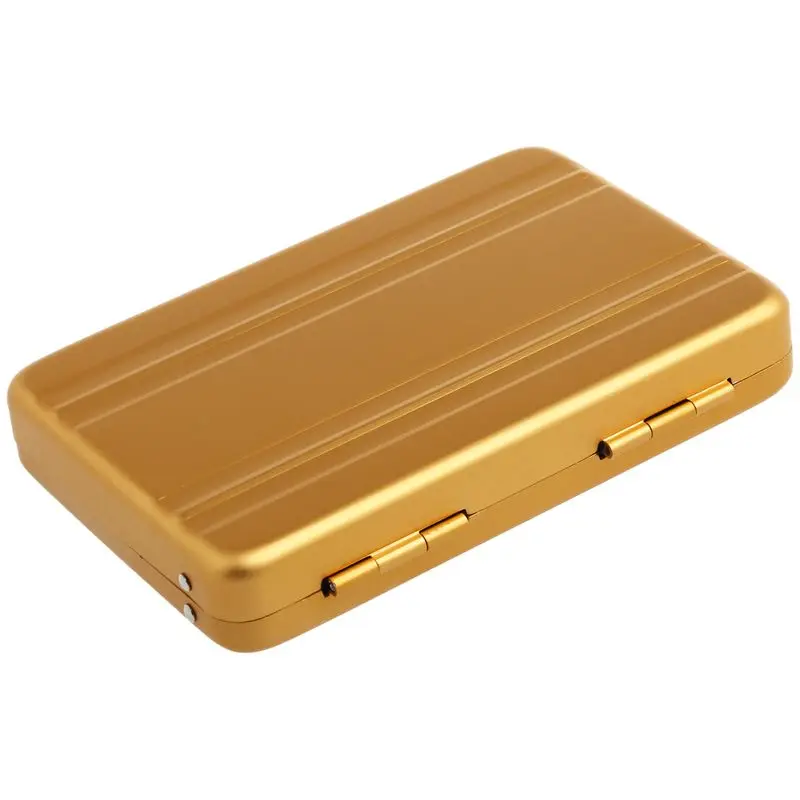 Aluminum password box Card Case Mini suitcase Password briefcase Gold