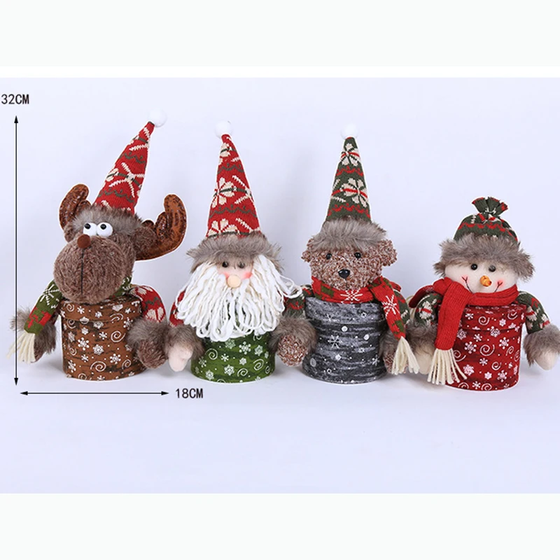 Рождество для Navidad вечерние Снеговик Санта Клаус Олень Рождественское украшение детский подарок коробки конфет домашние украшения 32x18cm