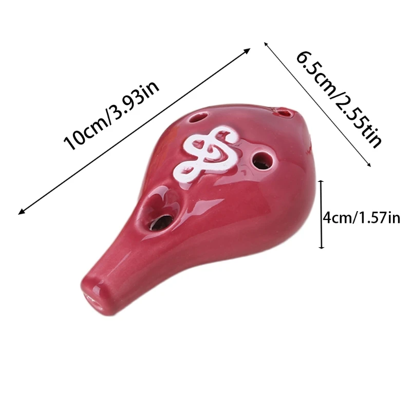 New 6 Hole Ocarina Ceramic Alto A C Glaze Musical Instrument Flute Gift