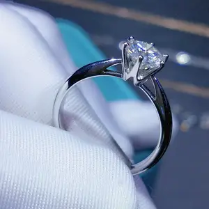 Image 3 - Geoki anillo de compromiso de Plata de Ley 925 con gemas de colores, anillo de compromiso con gemas de diamante de 1 quilate, corte perfecto