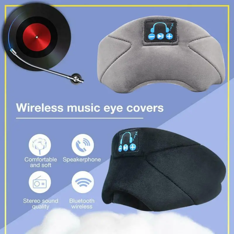 Маска для сна, Bluetooth 5,0, беспроводные наушники, моющиеся, свободные руки, музыка, путешествия, офис, спящая гарнитура, покрытие для глаз, оттенки+ микрофон