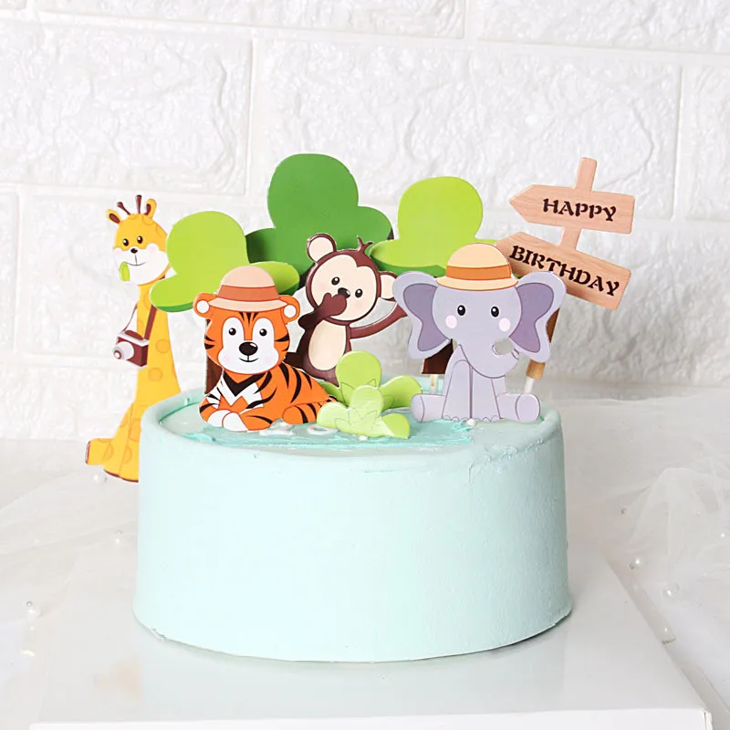 11 шт. детские игрушки для тортов Cakelove в виде животных обезьян жирафов тигров Льва