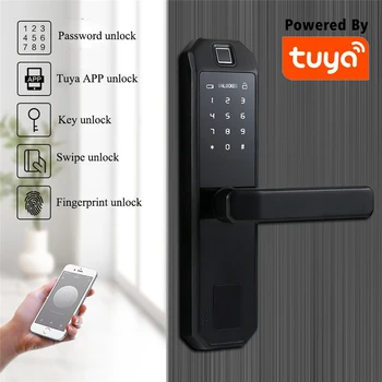 

WIFI Smart Fingerprint Door Lock Smart Card Digital Code Electronic Smart Home Lock Bluetooth Lock With Tuya Smart APP